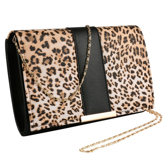 PU Leather Clutch Purse Evening Chain Shoulder Bag for Women