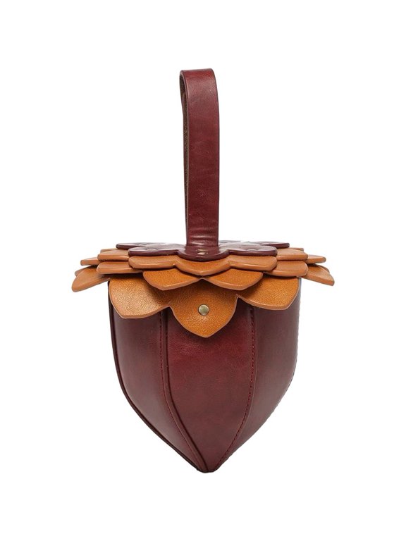 PU Leather Coin Purse Funny Pinecone Acorn Strawberry Design Change Wallet Pouch Women Handbags Novelty Small Phone Purses Evening Bag Mini Wallet For Women