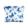 thumbnail image 1 of PU Leather Coin Purse Wallet Compact Water-Resistant Card Cases Money Organizers Blue Butterfly Pattern, 1 of 7