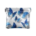 thumbnail image 1 of PU Leather Coin Purse Wallet Compact Water-Resistant Card Cases Money Organizers Blue and White Butterfly, 1 of 7