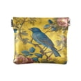 thumbnail image 1 of PU Leather Coin Purse Wallet Compact Water-Resistant Card Cases Money Organizers Bluebird Surrounded by Flowers, 1 of 7