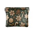thumbnail image 1 of PU Leather Coin Purse Wallet Compact Water-Resistant Card Cases Money Organizers Brown Christmas Pattern, 1 of 7