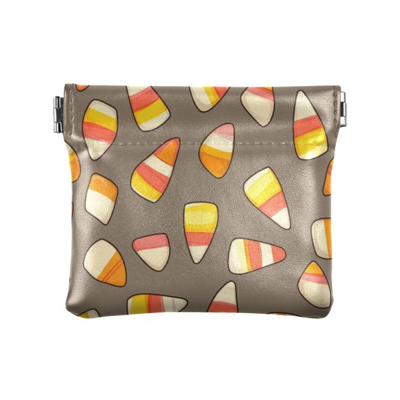 PU Leather Coin Purse Wallet Compact Water-Resistant Card Cases Money Organizers Cartoon Candy Corn