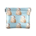thumbnail image 1 of PU Leather Coin Purse Wallet Compact Water-Resistant Card Cases Money Organizers Cute Capybara with Santa Hat, 1 of 7