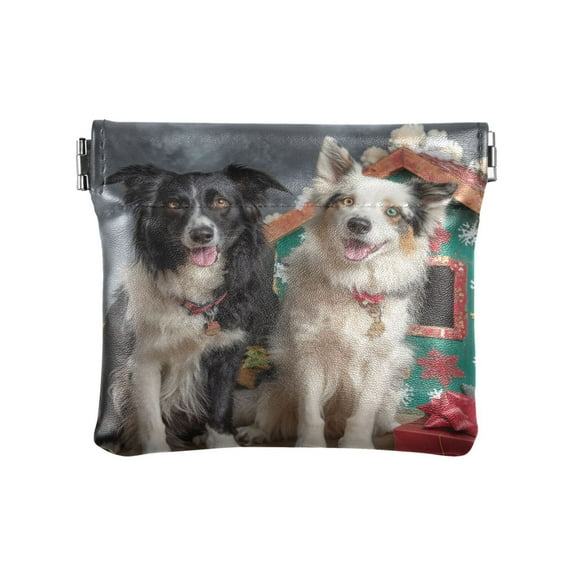 PU Leather Coin Purse Wallet Compact Water-Resistant Card Cases Money Organizers Dogs and Doghouses