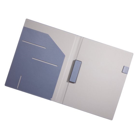 PU Leather Conference Folder With Multiple Pockets and Pen Slots Holds 150 Pages Sheets For Offices And Conference