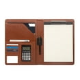 thumbnail image 1 of PU Leather Conference Folder with Clipboard Multiple Pocket Card Pocket Pen Slot Clipboard Business Document File Folder, 1 of 9