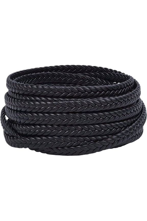 PU Leather Cord 5m x 8mm Bolo Tie String Black Flat Faux Leather Strips 3mm Thick Leatherette Threads Rope for Bracelet Anklet Necklace Keychain Lanyards Jewelry Making DIY Crafts