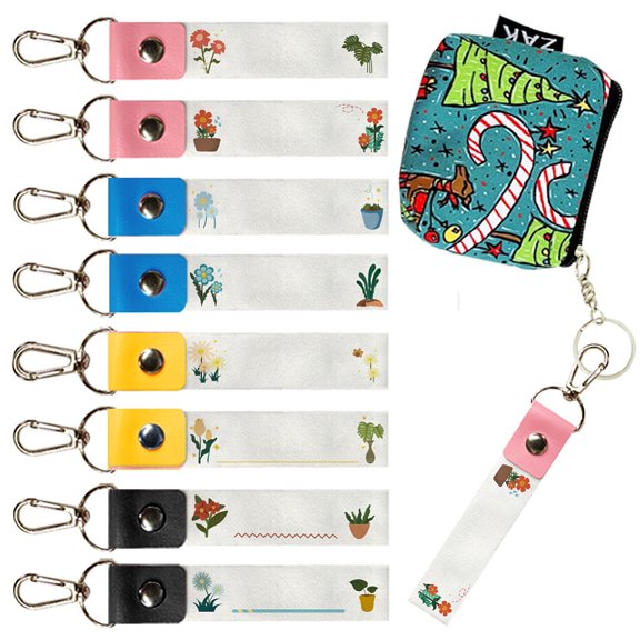 PU Leather Cotton Name Marker Keychain with Zinc Alloy Keychain Flower 13x2cm for DIY