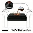thumbnail image 1 of PU Leather Couch Cushion Cover Sofa Cushion Slipcover, 1/2/3/4 Seater Stretch Elastic Waterproof Chair Seat Slipcover Furniture Protector(Chair,Black), 1 of 9
