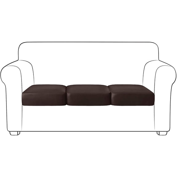 PU Leather Couch Sofa Cushion Slipcover Water-Proof Elastic Chair RV Seat Covers Loveseat Sofa Furniture Protector Slip Cover for Settee Seater Replacement Living Room3 Pieces, Chocolate