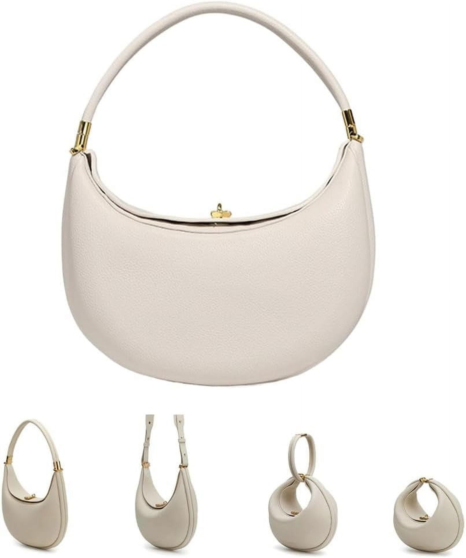 PU Leather Crescent Bag Crossbody Purses for Women Luna Bag 4 In 1 Cute Shoulder Bag Half Moon Bag Hobo Clutch Purse
