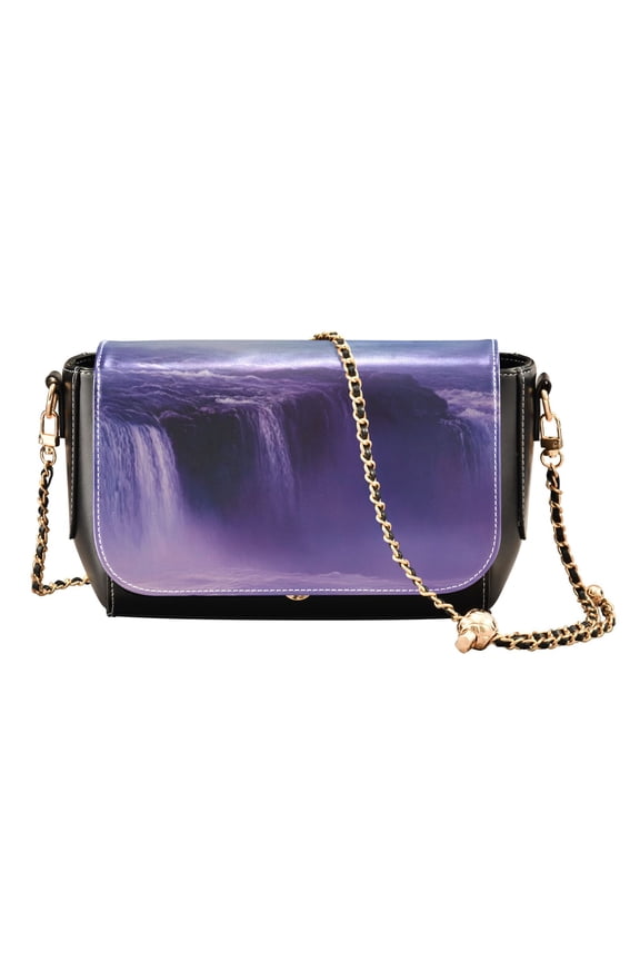 PU Leather Crossbody Bag for Women Ladies Chic Shoulder Bags Crossbody Purse Multi-Pocket Handbag for Work, Travel, Shopping The Purple Water