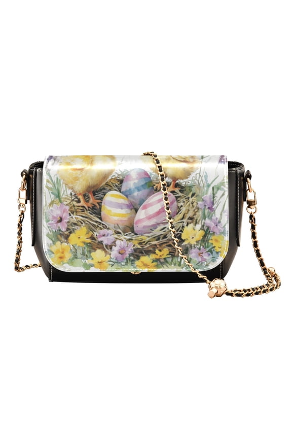 PU Leather Crossbody Bag for Women Ladies Chic Shoulder Bags Crossbody Purse Multi-Pocket Handbag for Work, Travel, Shopping Two Yellow Chicks