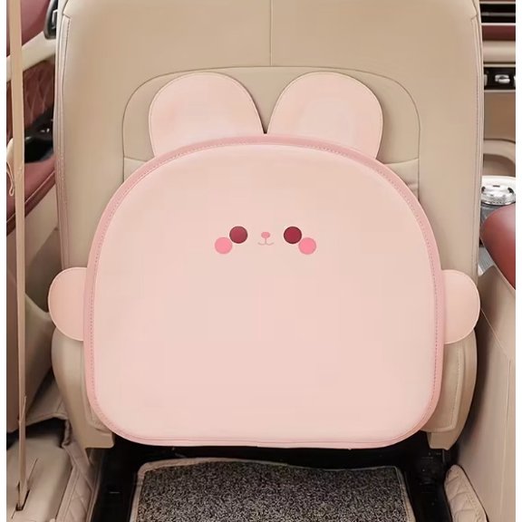 PU Leather Cute Bear Car Anti-Kick Mat, Multifunctional Car Seat Back Protector, Anti-fouling and Convenient to Clean, Easy to Install and Fits Most Vehicles, Cartoon Car Decoration