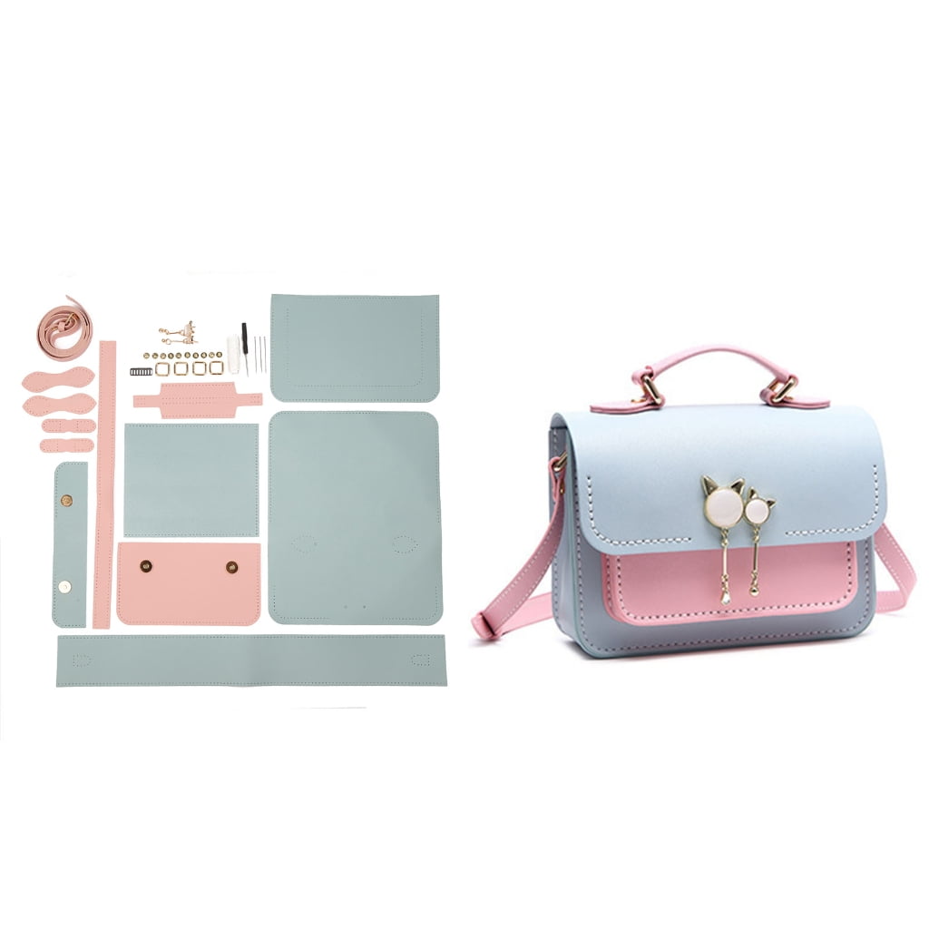 TEHAUX 4 Sets Small Bag DIY Material Bag Art Craft Purse Making Supplies  Large Cute Handbag Cartoon Shopping Pouch DIY Crossbody Bag Kit Leather