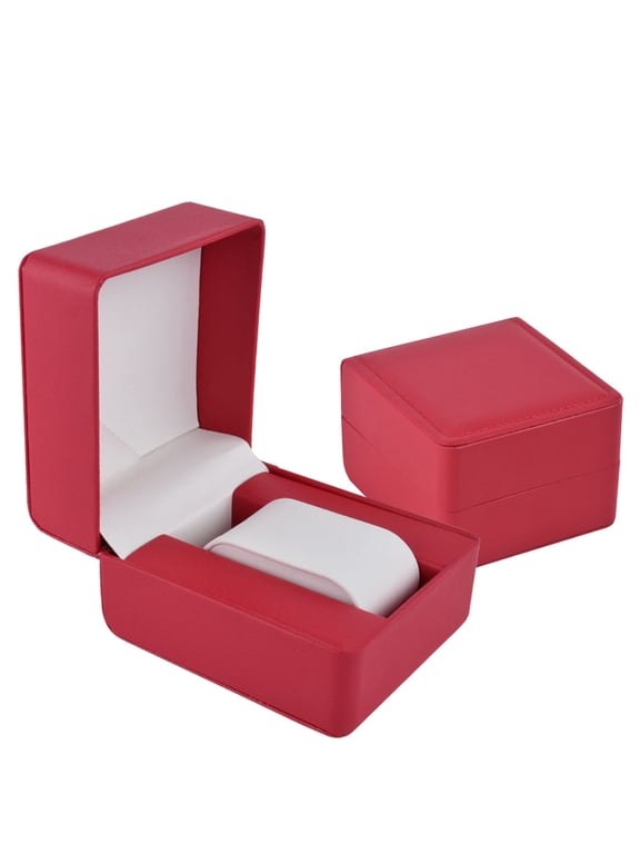 PU Leather Dark Pink Watch Box for Birthday Party Travel, Jewelry Packaging Gift Box for Storage