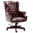 thumbnail image 1 of PU Leather Desk Chair with High Back, 360° Rotating Boss Chair Executive Office Chair with Wingback and Smooth Glide Caster Wheels, Computer Work Chair with Thick Padded Seat and Backrest, Burgundy, 1 of 7