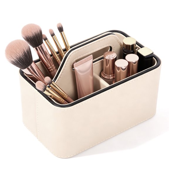 PU Leather Desk Organizer Luxury Remote Control Holder for Home, Office Desk Accessories Table Caddy Bedside Nightstand Organizer