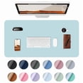 thumbnail image 1 of PU Leather Desk Pad Protector - 36"x16" Large Non-Slip Desk Mat, Waterproof Office Desk Blotter for Keyboard & Mouse, Premium Workstation Covers for Home & Office (Sky Blue), 1 of 8