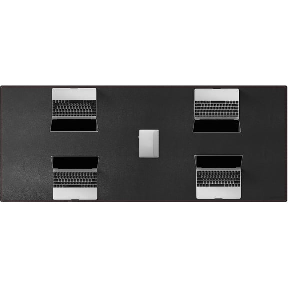 PU Leather Desk pad Black(55.12" x 31.50") - Large Desk mat with Suede Base - Waterproof Gaming Mouse pad Table Mat Desktop Writing Pad for Home