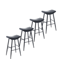 PU Leather Dining Chairs, Counter Height Bar Stools without Back, Metal