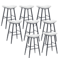 thumbnail image 1 of PU Leather Dining Chairs, Counter Height Bar Stools without Back, Metal Legs, Upholstered Dining Chairs, Kitchen Breakfast Bar Stools with Footrest for Kitchen Dining room(Cream,Set of 8), 1 of 9