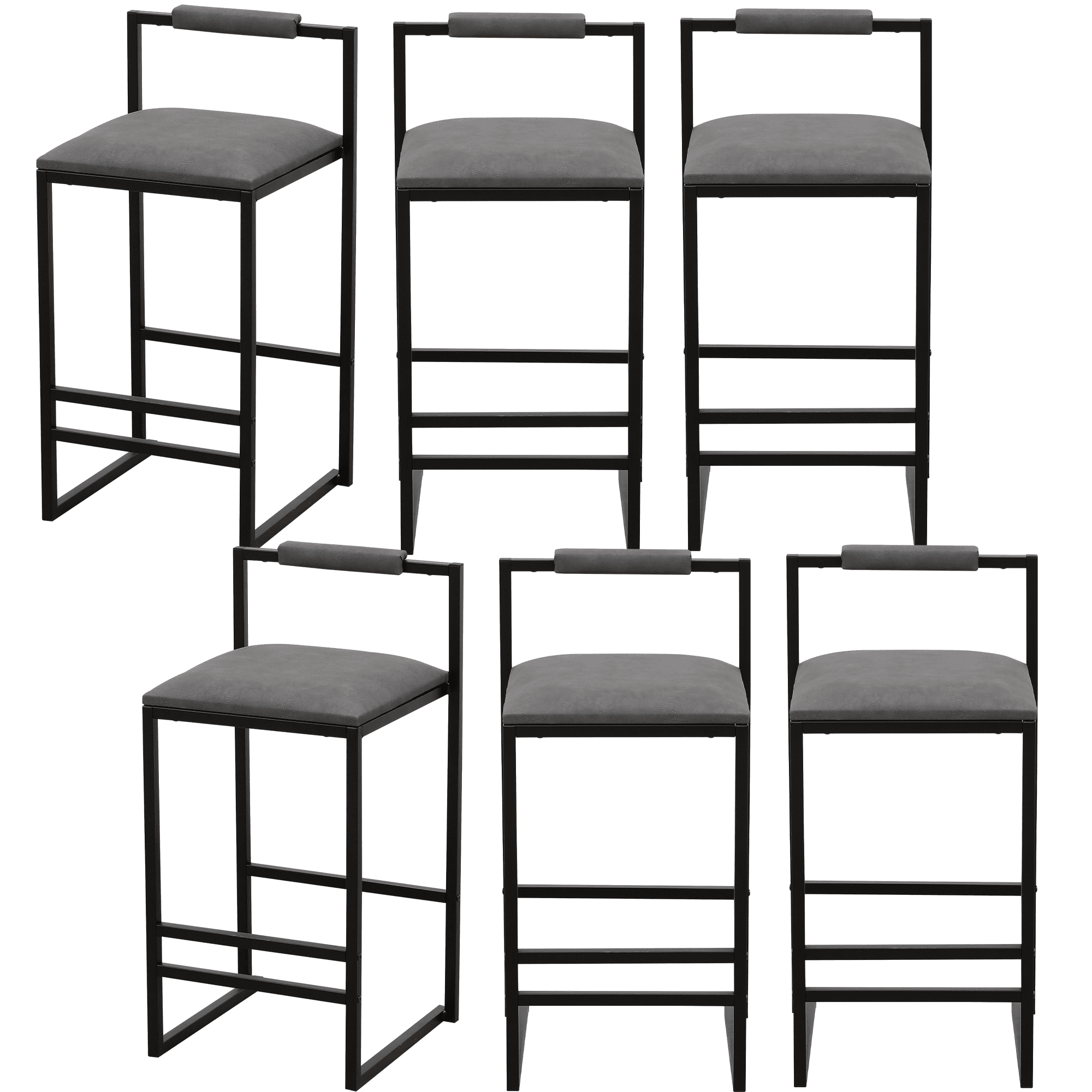 PU Leather Dining Chairs, Counter Height Upholstered Bar Chairs with