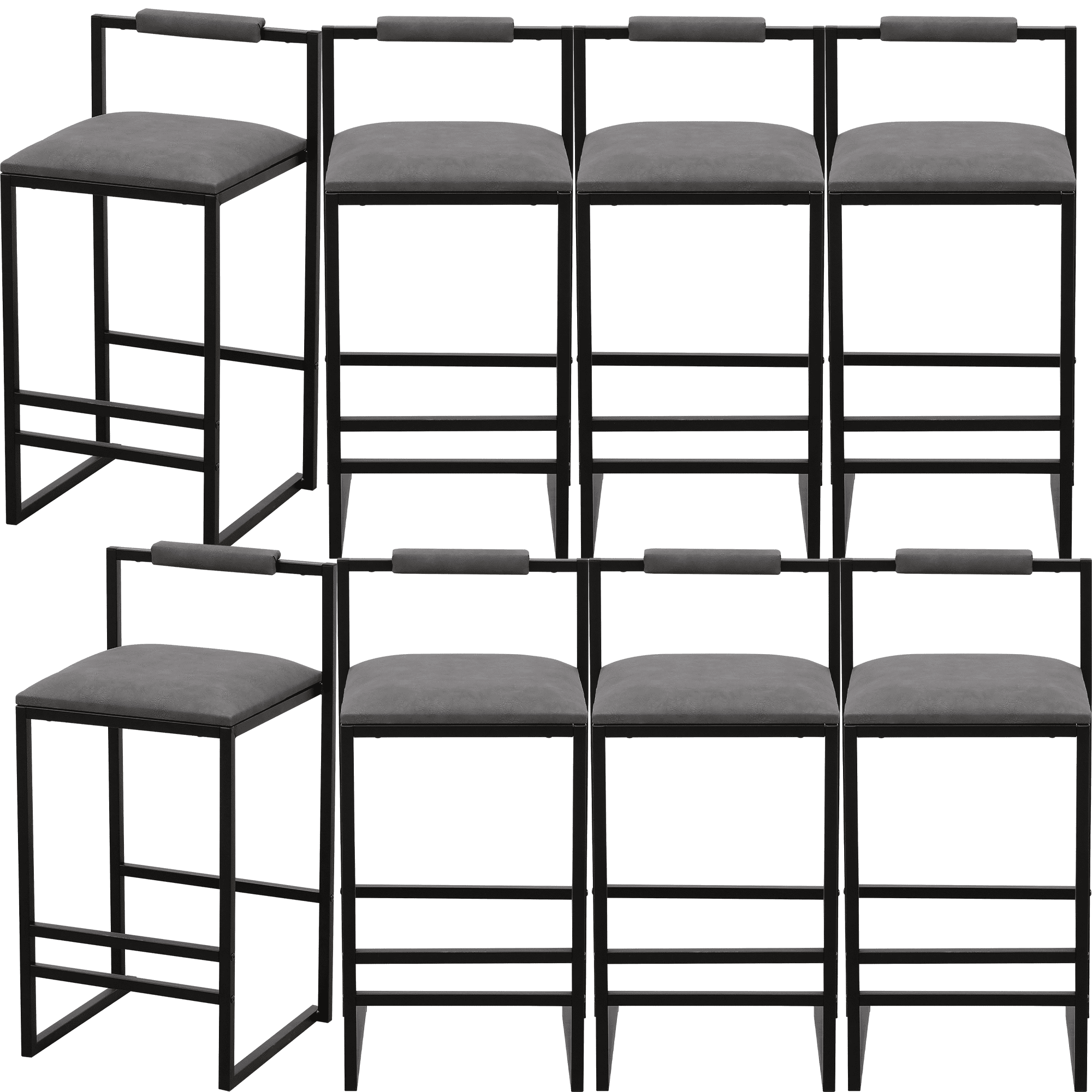 PU Leather Dining Chairs, Counter Height Upholstered Bar Chairs with