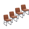 thumbnail image 1 of PU Leather Dining Chairs, Mid Century Dining Chair with Black Metal Legs, Upholstered Dining Chairs, Accent Desk Chair for Kitchen Living Room Dining room Bistro Coffee Shop(Brown,Set of 4), 1 of 10