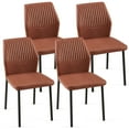 thumbnail image 1 of PU Leather Dining Chairs Set Of 4, Living Room Chair Modern Kitchen Armless Side Chair with Metal Legs for Dining Room, 1 of 7