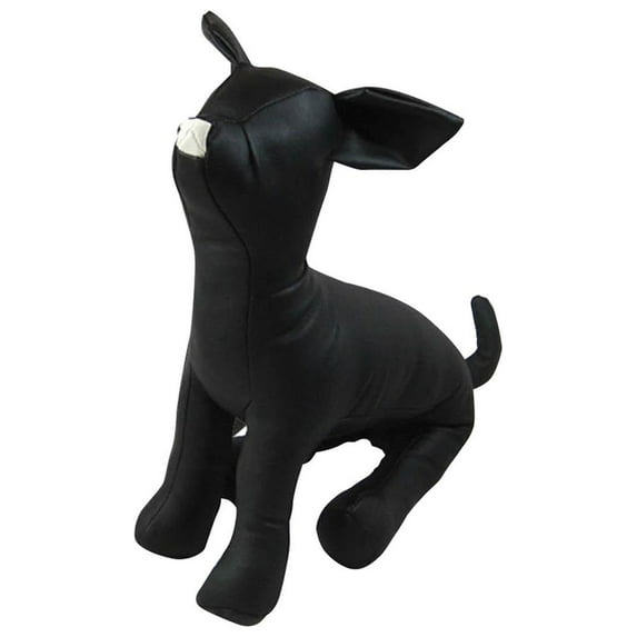 PU Leather Dog Mannequin Large for Dog Clothes Cute Hangers Sitting Size Black