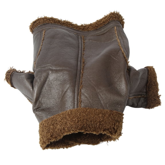 PU Leather Dog Winter Coat with Plush Lining - Waterproof Windproof Zip-Up Jacket for Small, Medium, Large Dogs and Cats