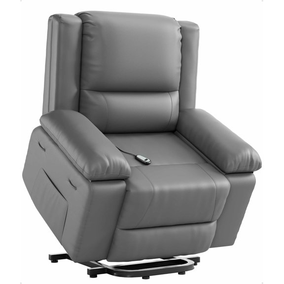 PU Leather Electric Power Lift Chair,Recliner Massage Chair,Adjustable Furniture for Back,Legs w/Heat and Massage,Side Pockets,Electric Lift Recliner for Elderly & Mobility Impaired
