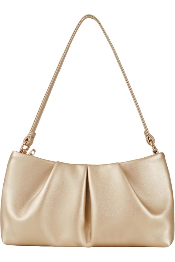 PU Leather Evening Bag Evening Bag Ruched Clutch Purse for Women Detachable Double Straps Crossbody Bag