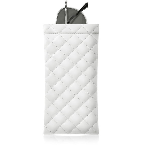 PU Leather Eyeglass Cases with Squeeze Top Closure, Portable Soft Sunglasses Pouch Travel Organizer Bag for Eyewear & Small Accessories, Slim Glasses Holder for Men and Women