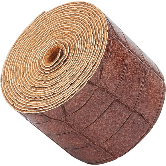 PU Leather Fabric Alligator Pattern Fabric for Shoes Bag Sewing Patchwork DIY Craft Appliques Coconut Brown 5x0.1cm 2m/roll