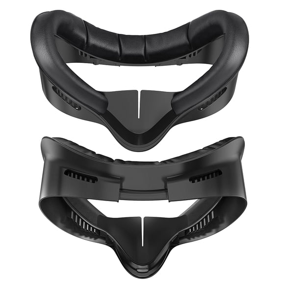 PU Leather Face Cover Pad with Anti-Leakage Nose Pad for Meta Quest 3S, Sweatproof VR Interface Cushion(Black)