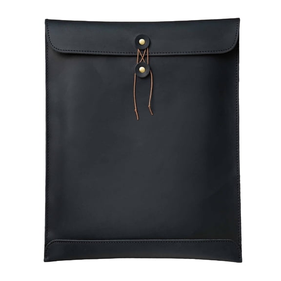 PU Leather File Folder Bag Leather Document Pouches with String Closure, PU Leather Document Folders Laptop Sleeve Case