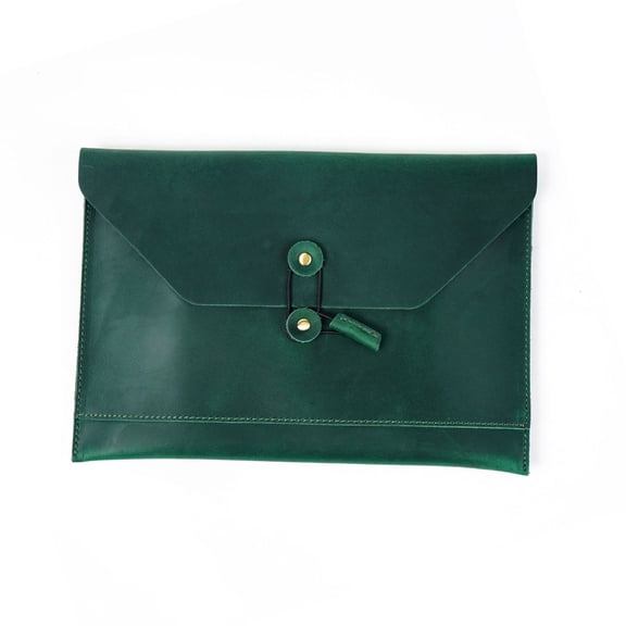 PU Leather File Folder Case Leather Document Folder with String Closure, PU Leather File Wallet Laptop Sleeve Case