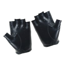 PU Leather Fingerless Driving Gloves for Motorcycle, Weightlifting, Cycling, Driver, Men Women Teens Half Finger Gloves