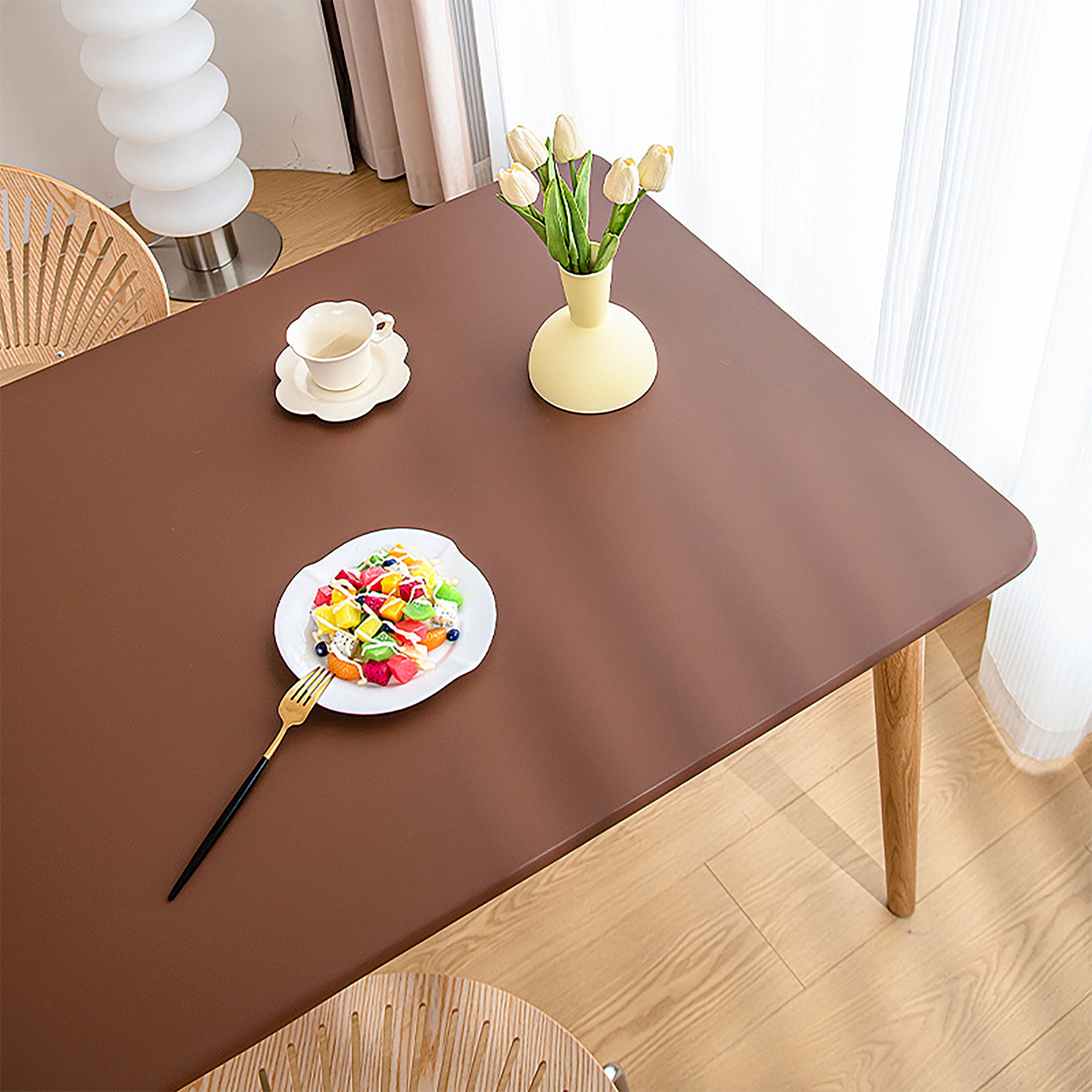 PU Leather Fitted Rectangle All-inclusive Table Covers For Dining Room Outdoor Camp Party ...