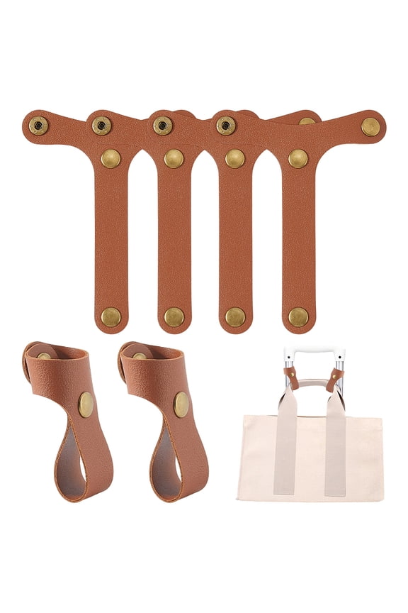 PU Leather Fixed Buckle Luggage Straps Elastic Luggage Straps Sienna 142x112x1.7mm