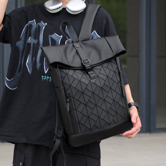 PU Leather Flap Backpack, Summer 2024, One Size
