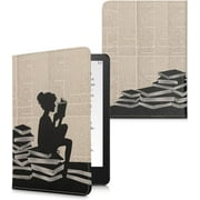 PU Leather Flip Case with Handstrap for Amazon Kindle Paperwhite 11. Generation 2021 - Girl and Books