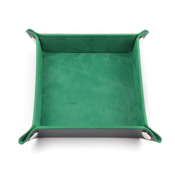 PU Leather Folding Storage Tray for Sundries and Dice Portable Stackable Multiple Colors