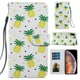 thumbnail image 1 of PU Leather Folio Stand Case for iPhone Xs Max 6.5 inch 2018 Release, Allytech Detachable Hand Strap Card Slots TPU Bumper Drop Proof Cover with Magnetic Snap for iPhone Xs Max 6.5", Cute Pineapple, 1 of 2