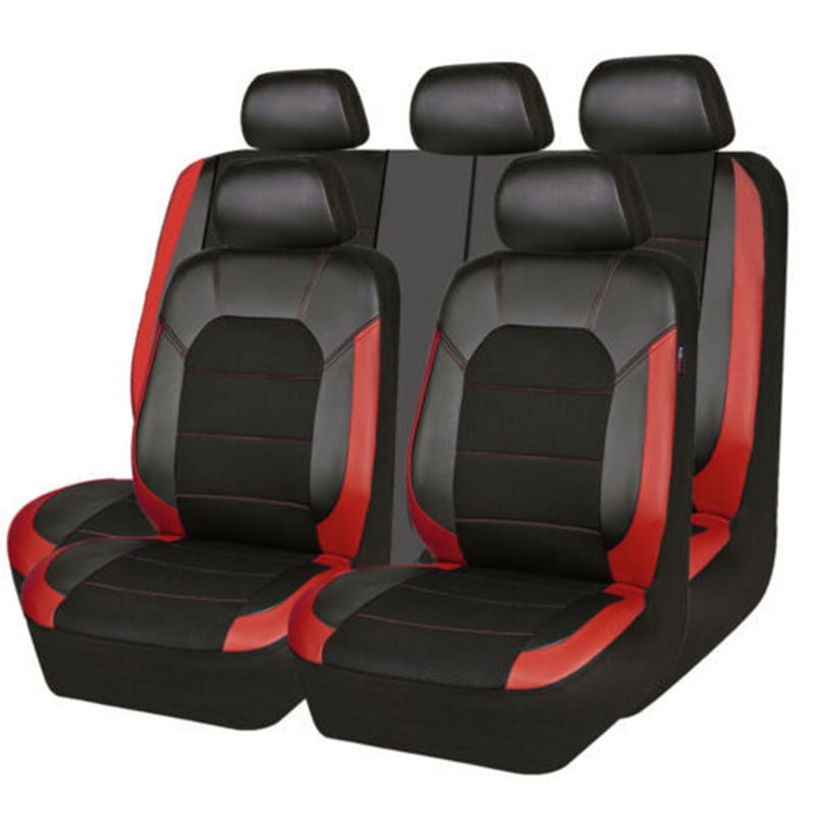 PU Leather Full Set Car Seat Covers, 9 Pieces Front And Rear Seat ...