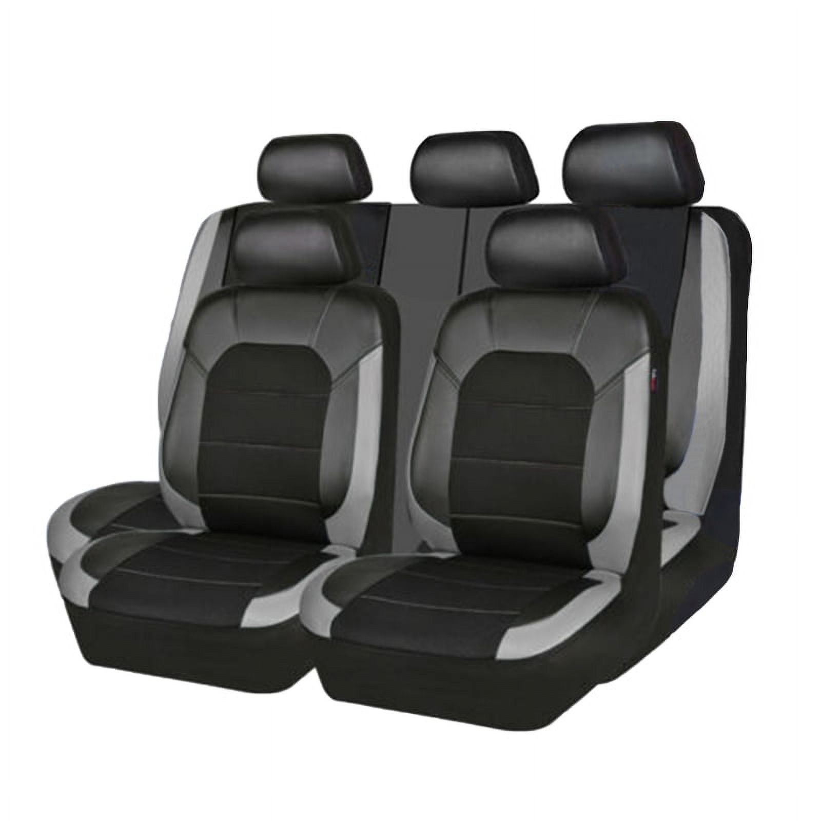 PU Leather Full Set Car Seat Covers, 9 Pieces Front And Rear Seat