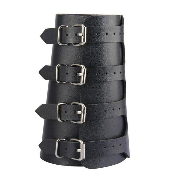PU Leather Gauntlet Wristband Bracer Arm Cuff Punk Rock Medieval Bangle Costume Jewellery